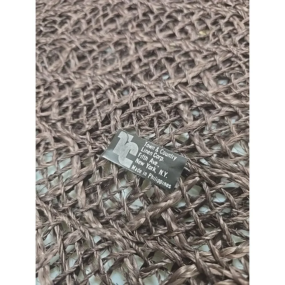 Set of Vintage Town & Country Brown Oval Farmhouse‎ Cottagecore Woven Placemats